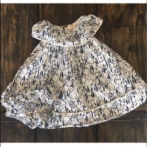 Bunny print dress and diaper cover
